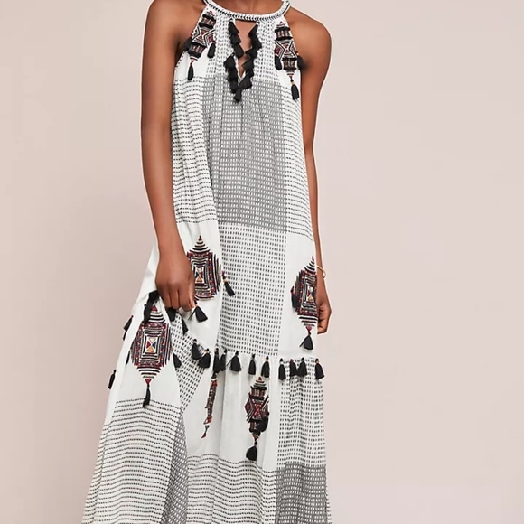 Maeve Puebla Tasseled Maxi Dress medium - Picture 1 of 9